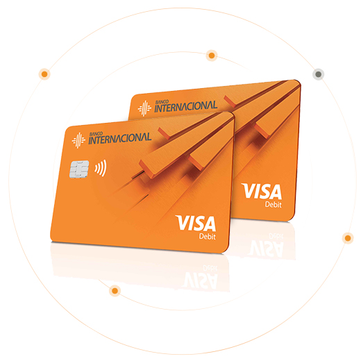 Tarjeta de débito Visa de Banco Internacional.