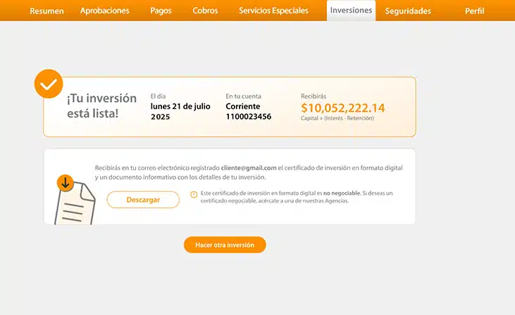 Inversión lista
